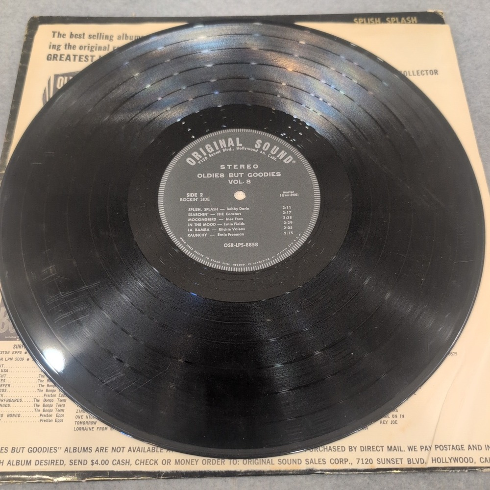Oldies But Goodies Vol 8 Vinyl LP Original Sound OSR-LPS 8858 Stereo Art Laboe - Picture 4 of 4